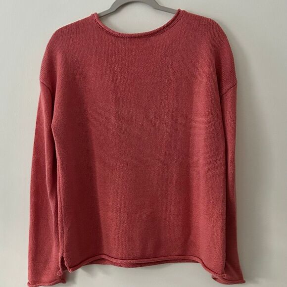 Marled Coral Pink Sweater “Stars & Stripes” Womens Size Large Preloved Excellent - Picture 3 of 6